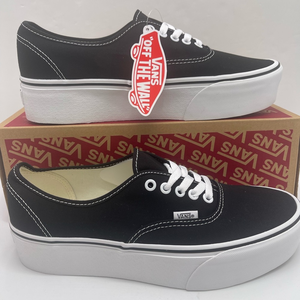 Vans WMNS Authentic Stac
Canvas Black/True White Platform Sneakers 
VN0A5KXXBMX - Picture 3 of 16